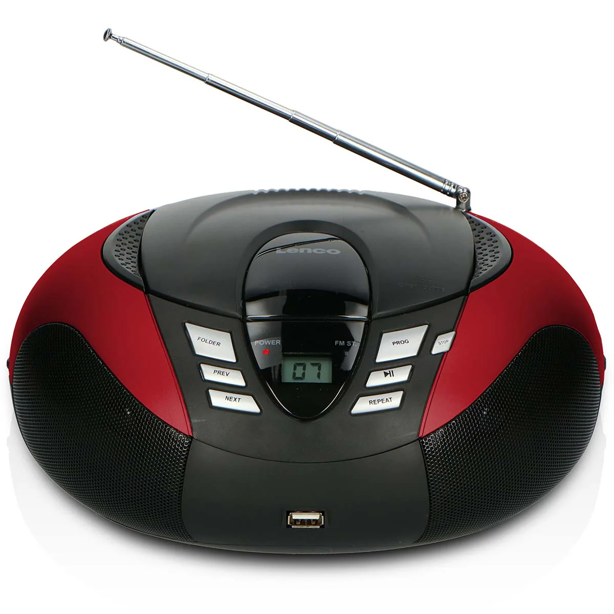 LENCO SCD-37 USB Red - Draagbare FM Radio CD en USB speler - Rood - Image 4