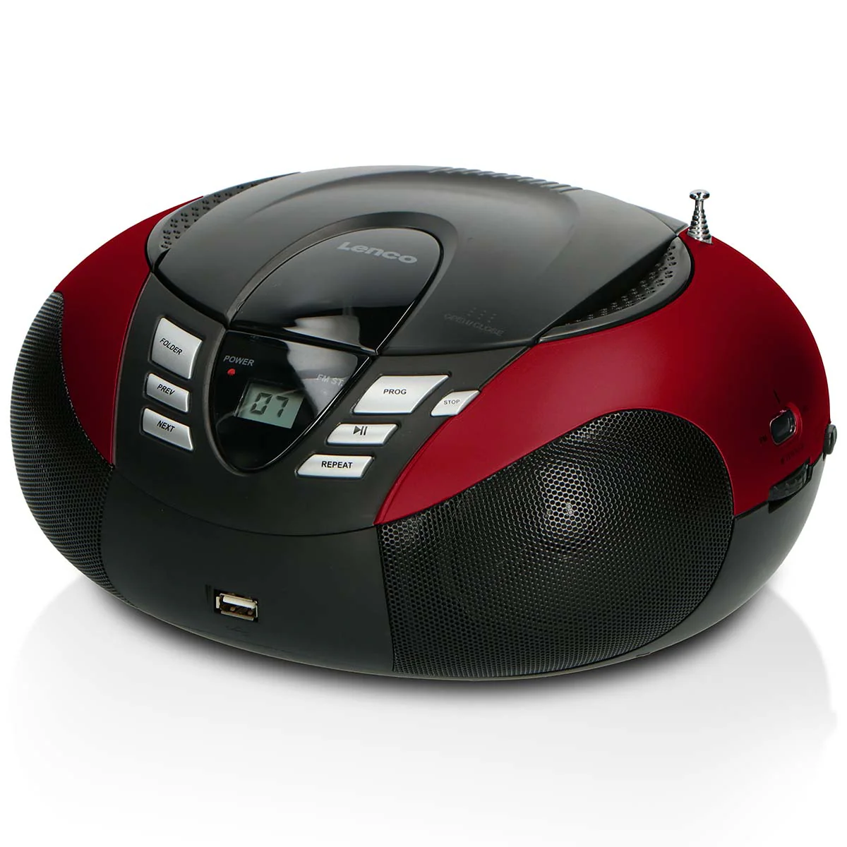 LENCO SCD-37 USB Red - Draagbare FM Radio CD en USB speler - Rood - Image 5