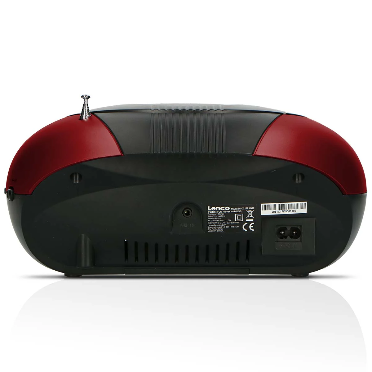LENCO SCD-37 USB Red - Draagbare FM Radio CD en USB speler - Rood - Image 7