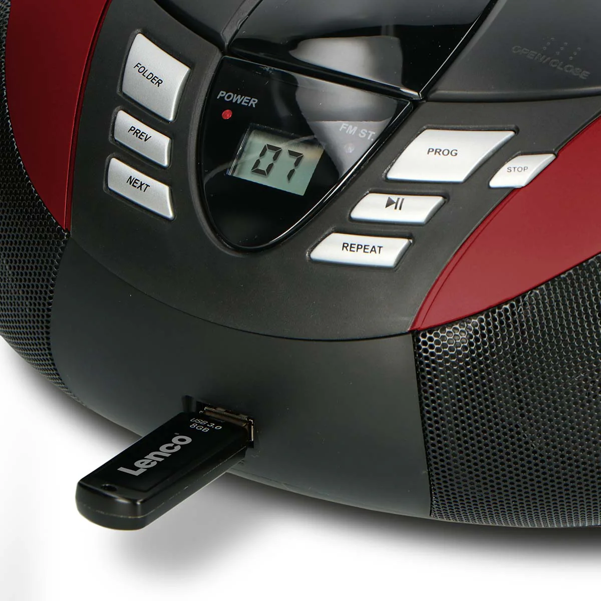 LENCO SCD-37 USB Red - Draagbare FM Radio CD en USB speler - Rood - Image 8