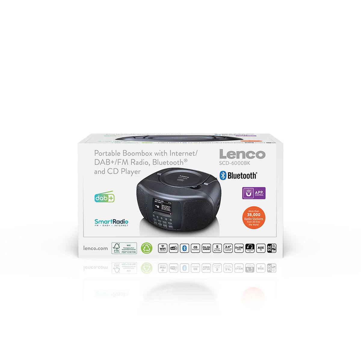 LENCO SCD-6000BK - Draagbare internet radio met DAB+/FM, Bluetooth®, CD-speler en groot LCD kleurendisplay - Zwart - Image 14