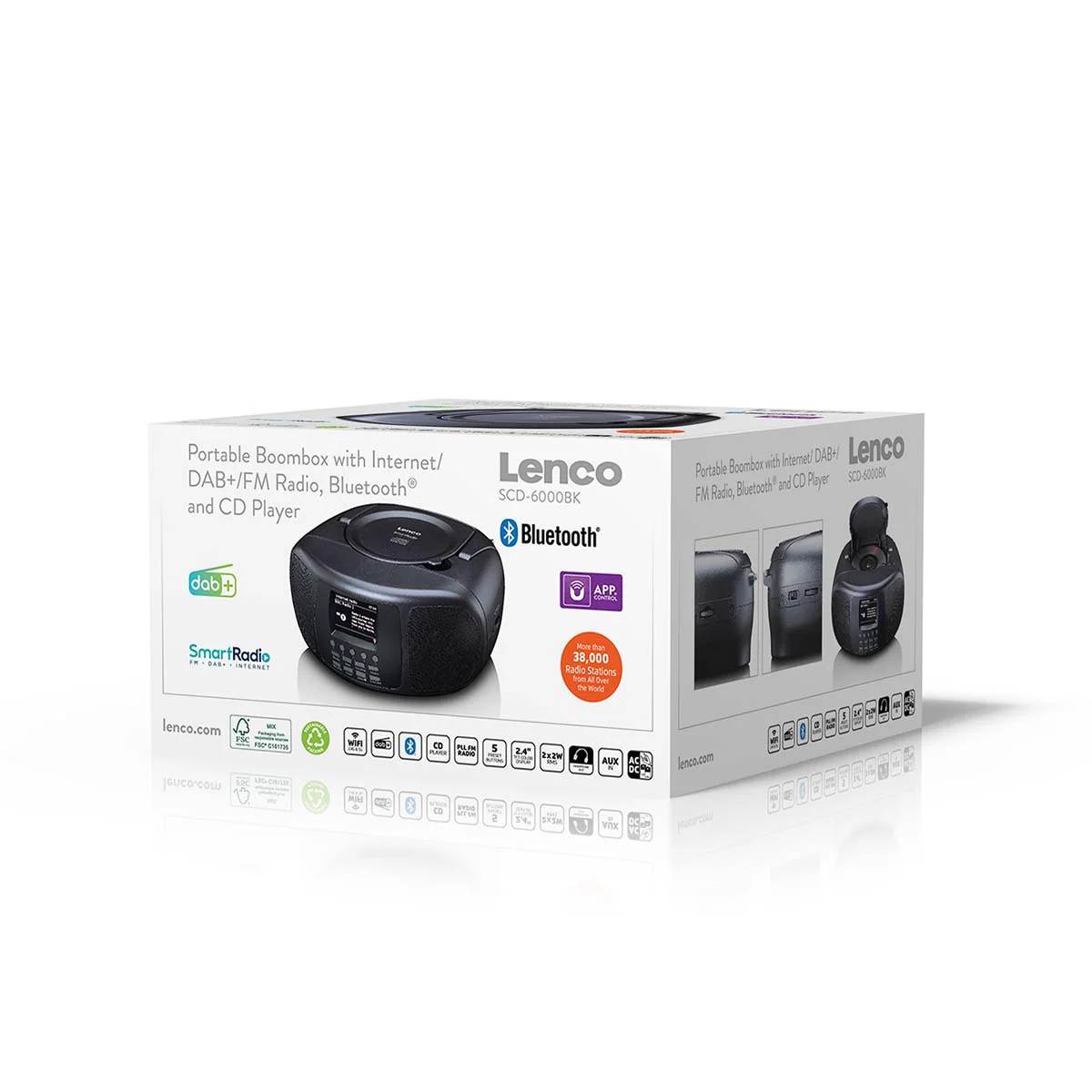 LENCO SCD-6000BK - Draagbare internet radio met DAB+/FM, Bluetooth®, CD-speler en groot LCD kleurendisplay - Zwart - Image 15