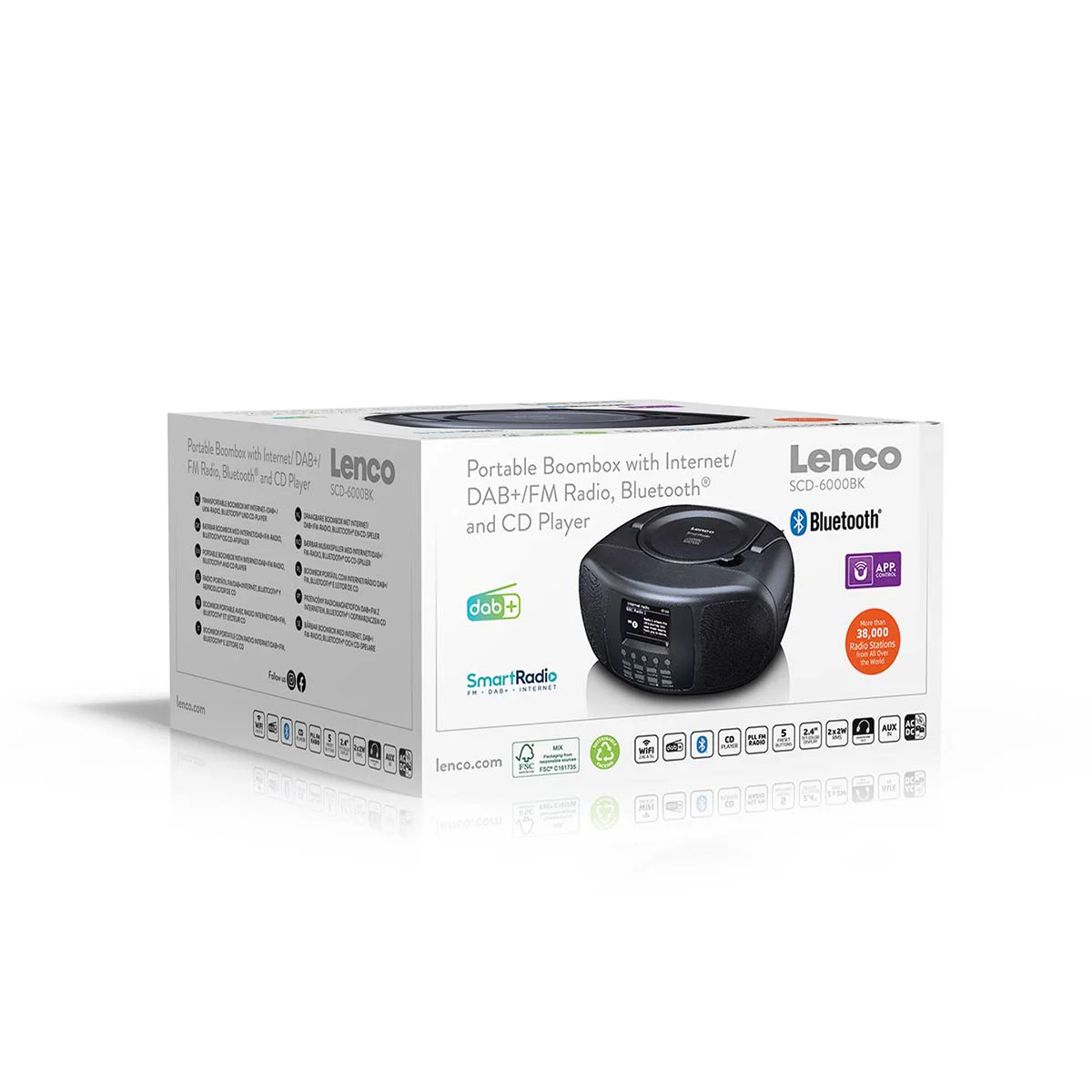 LENCO SCD-6000BK - Draagbare internet radio met DAB+/FM, Bluetooth®, CD-speler en groot LCD kleurendisplay - Zwart - Image 16