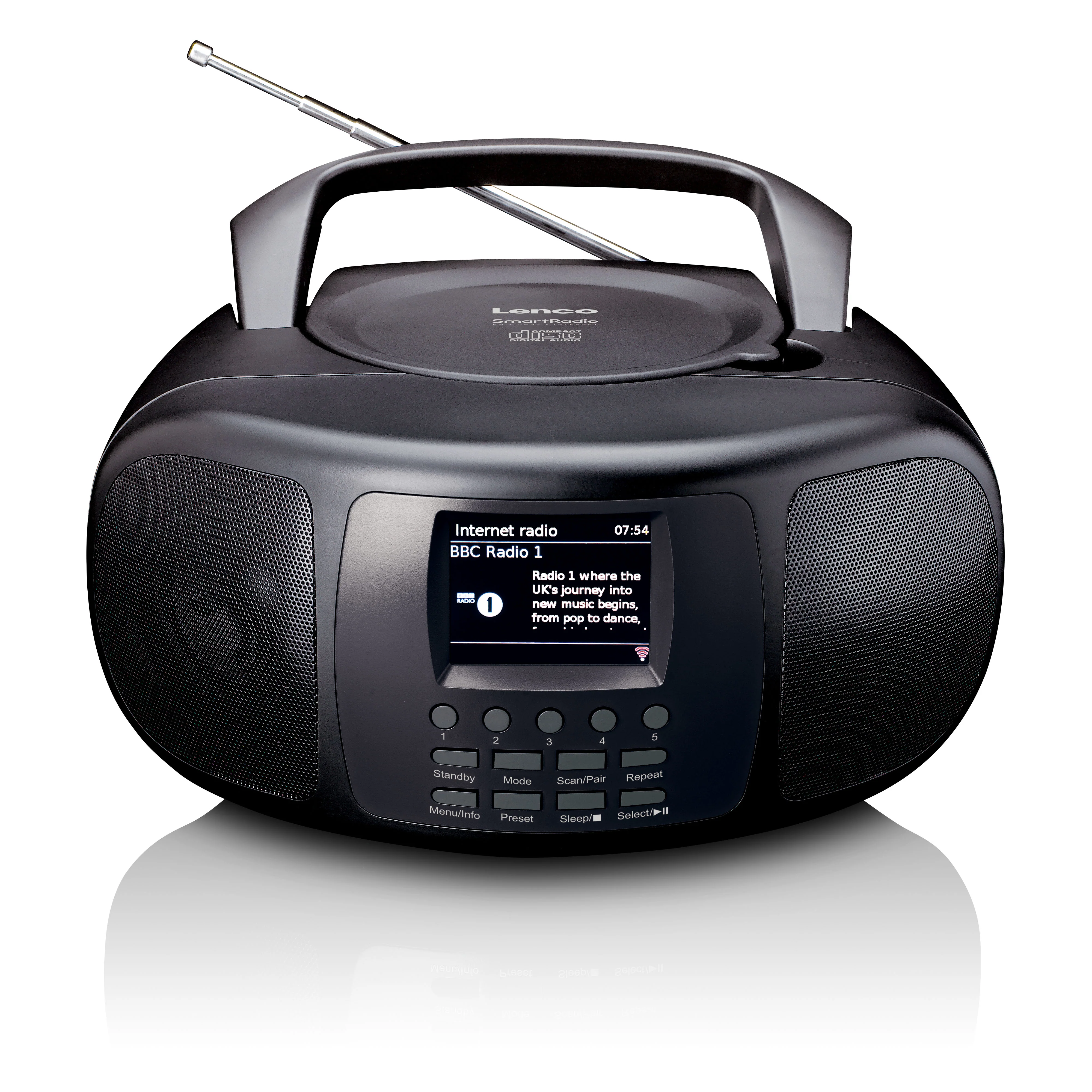 LENCO SCD-6000BK - Draagbare internet radio met DAB+/FM, Bluetooth®, CD-speler en groot LCD kleurendisplay - Zwart - Image 3