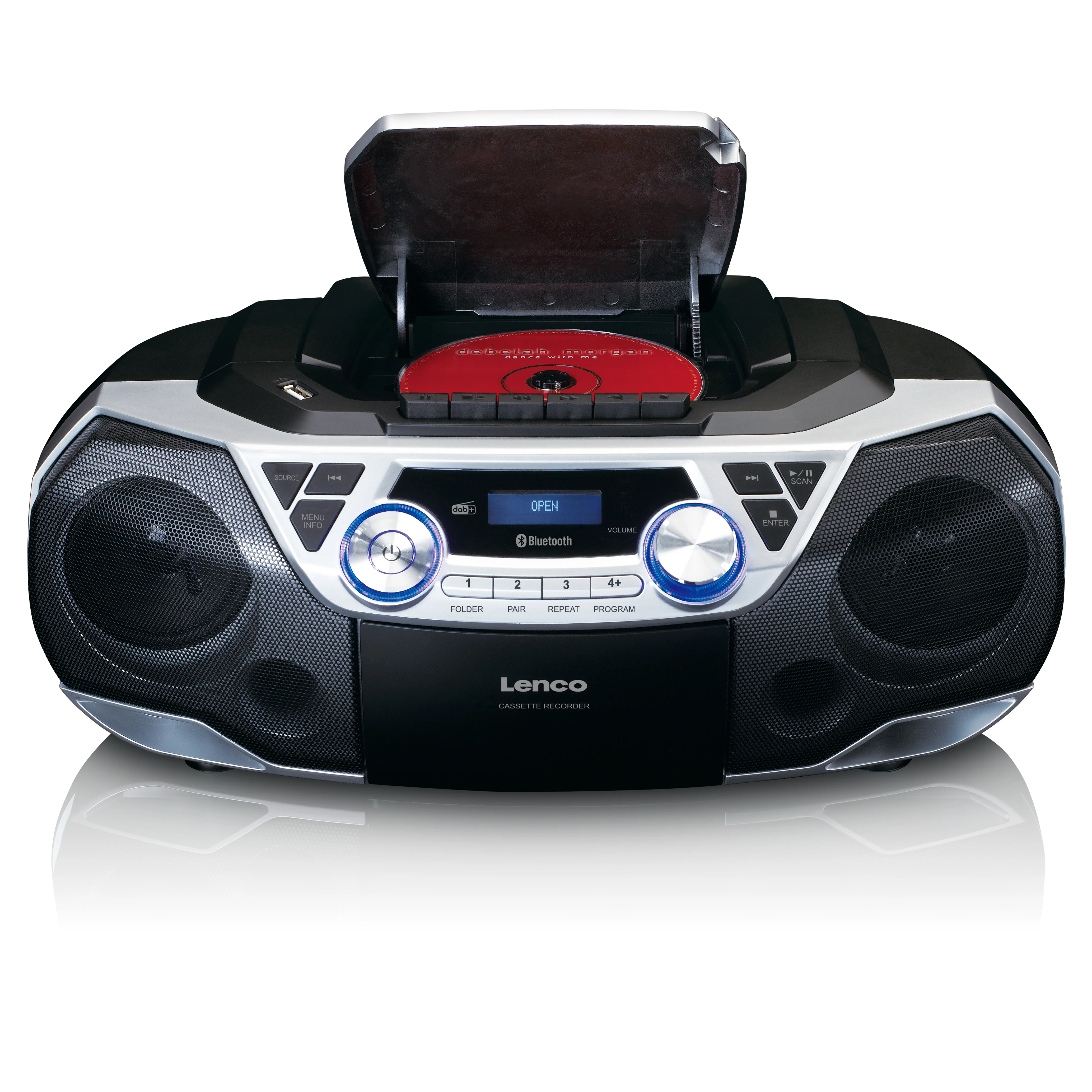 LENCO SCD-720SI - Draagbare boombox met DAB+/FM radio, Bluetooth®, CD, casette recorder en USB speler - Zilver - Image 3