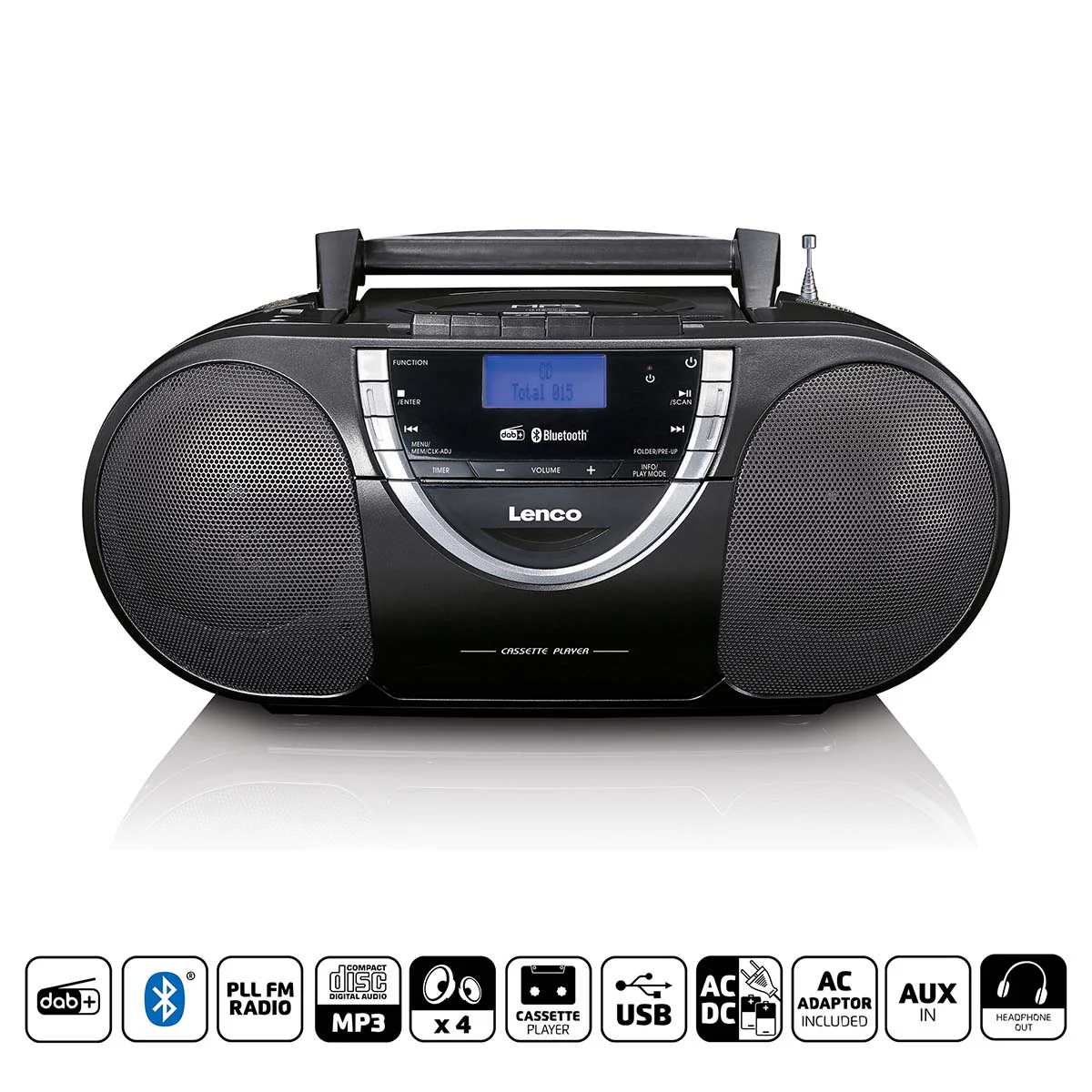 LENCO SCD-6900BK - Draagbare radio CD-speler met DAB+ en Bluetooth® - Grijs - Image 7