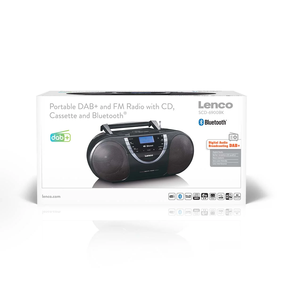 LENCO SCD-6900BK - Draagbare radio CD-speler met DAB+ en Bluetooth® - Grijs - Image 8