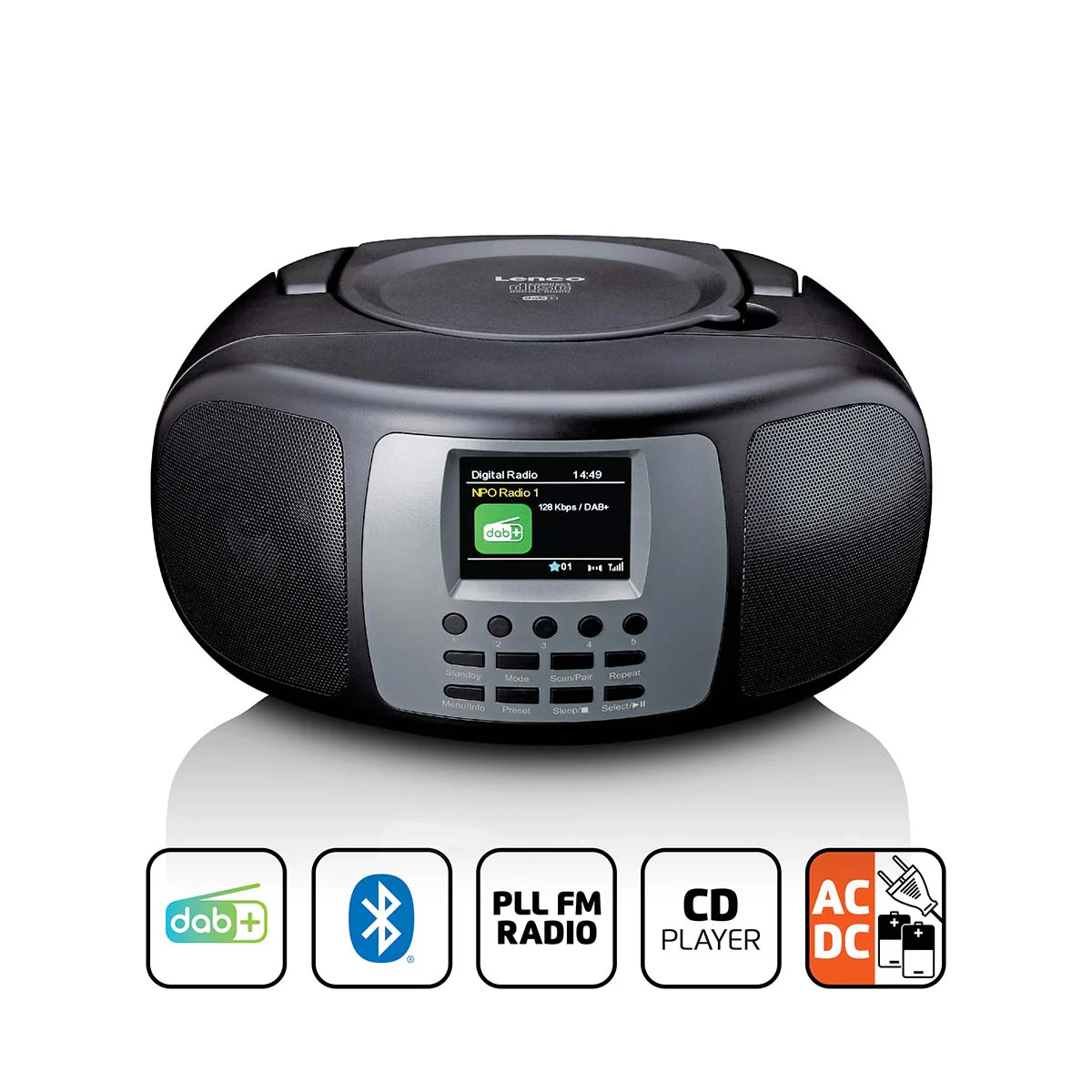 LENCO SCD-860BK - Draagbare DAB+/FM radio met Bluetooth®, CD-speler en groot LCD kleurendisplay - Zwart - Image 16