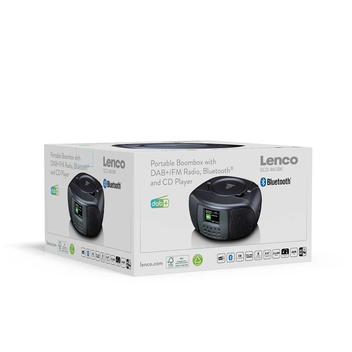 LENCO SCD-860BK - Draagbare DAB+/FM radio met Bluetooth®, CD-speler en groot LCD kleurendisplay - Zwart - Image 22
