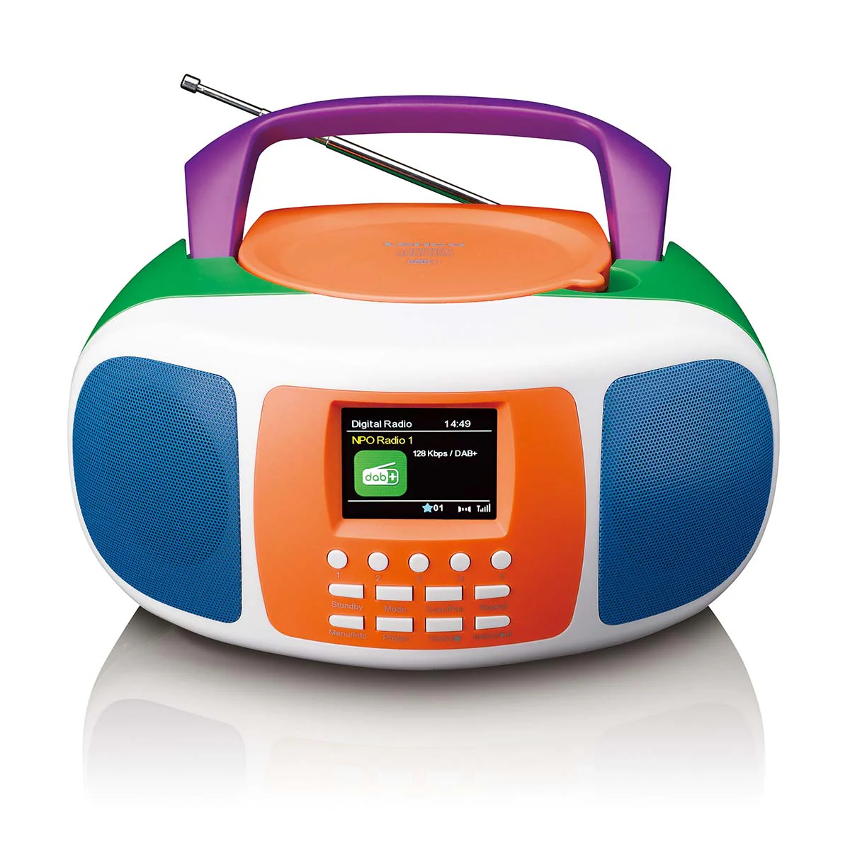 LENCO SCD-861KIDS - Draagbare DAB+/FM radio met Bluetooth®, CD-speler en groot LCD kleurendisplay - Vrolijke kleuren voor kinderen - Image 2