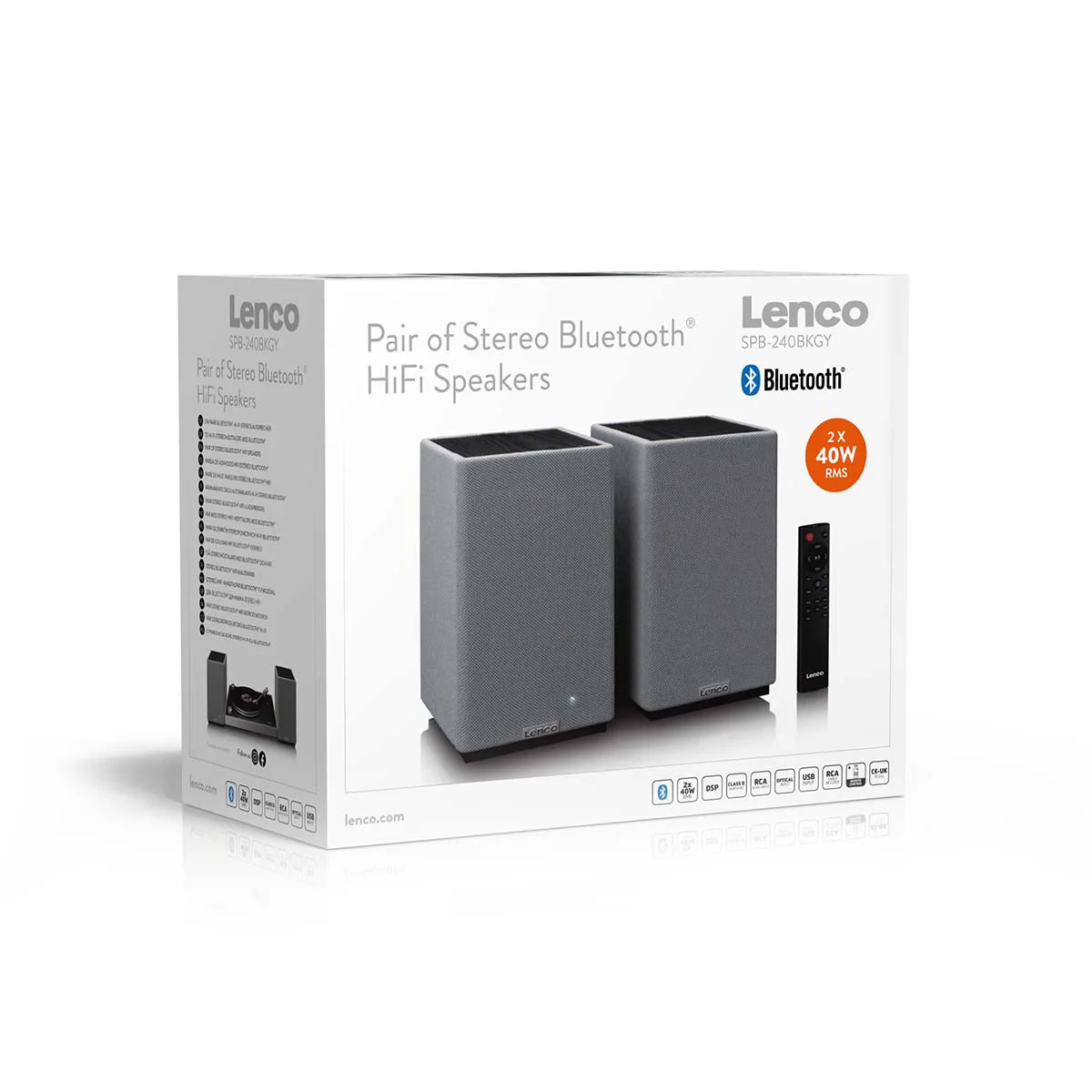 LENCO SPB-240BKGY - Set van 2 HiFi stereo Bluetooth® speakers - Krachtig geluid in een stijlvol design - Zwart/Grijs - Image 13
