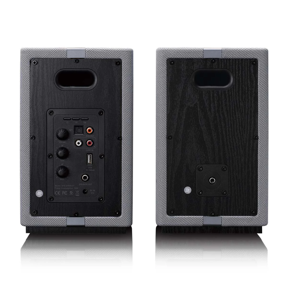 LENCO SPB-240BKGY - Set van 2 HiFi stereo Bluetooth® speakers - Krachtig geluid in een stijlvol design - Zwart/Grijs - Image 5