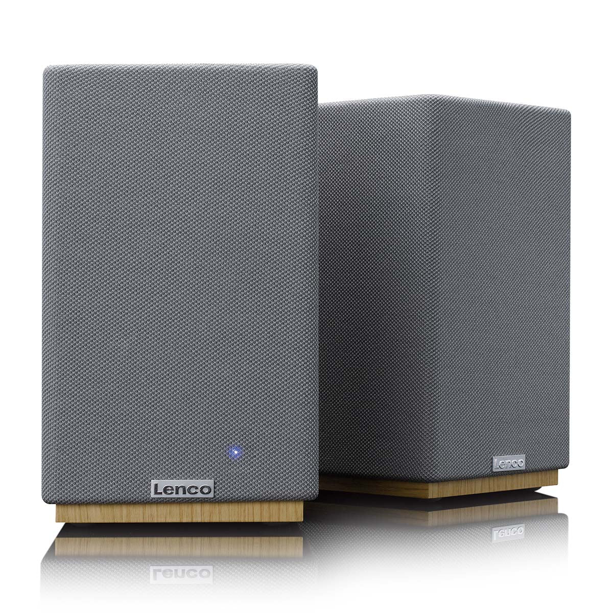 LENCO SPB-241WDGY - Set van 2 HiFi stereo Bluetooth® speakers - Krachtig geluid in een stijlvol design - Hout/Grijs - Image 3