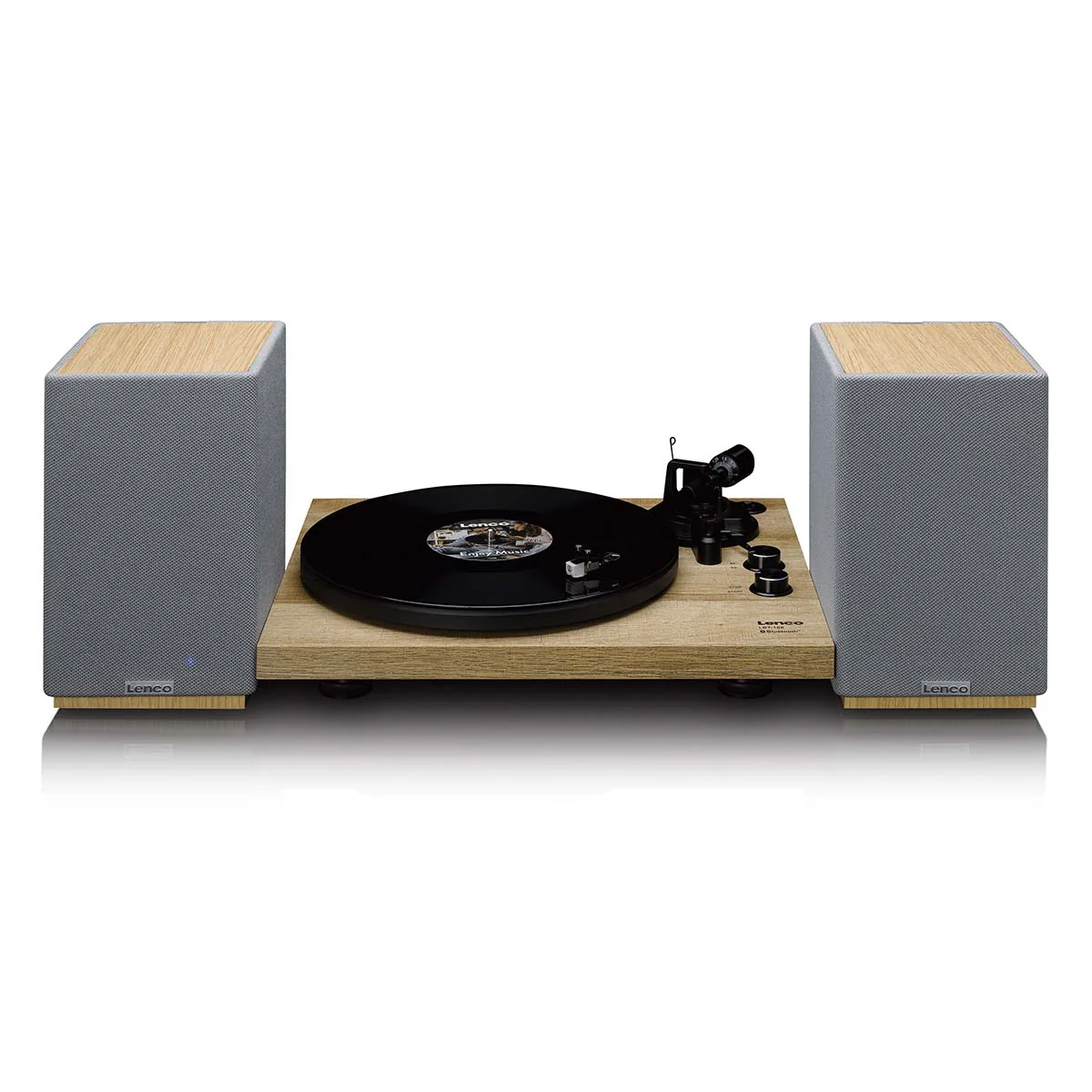 LENCO SPB-241WDGY - Set van 2 HiFi stereo Bluetooth® speakers - Krachtig geluid in een stijlvol design - Hout/Grijs - Image 8