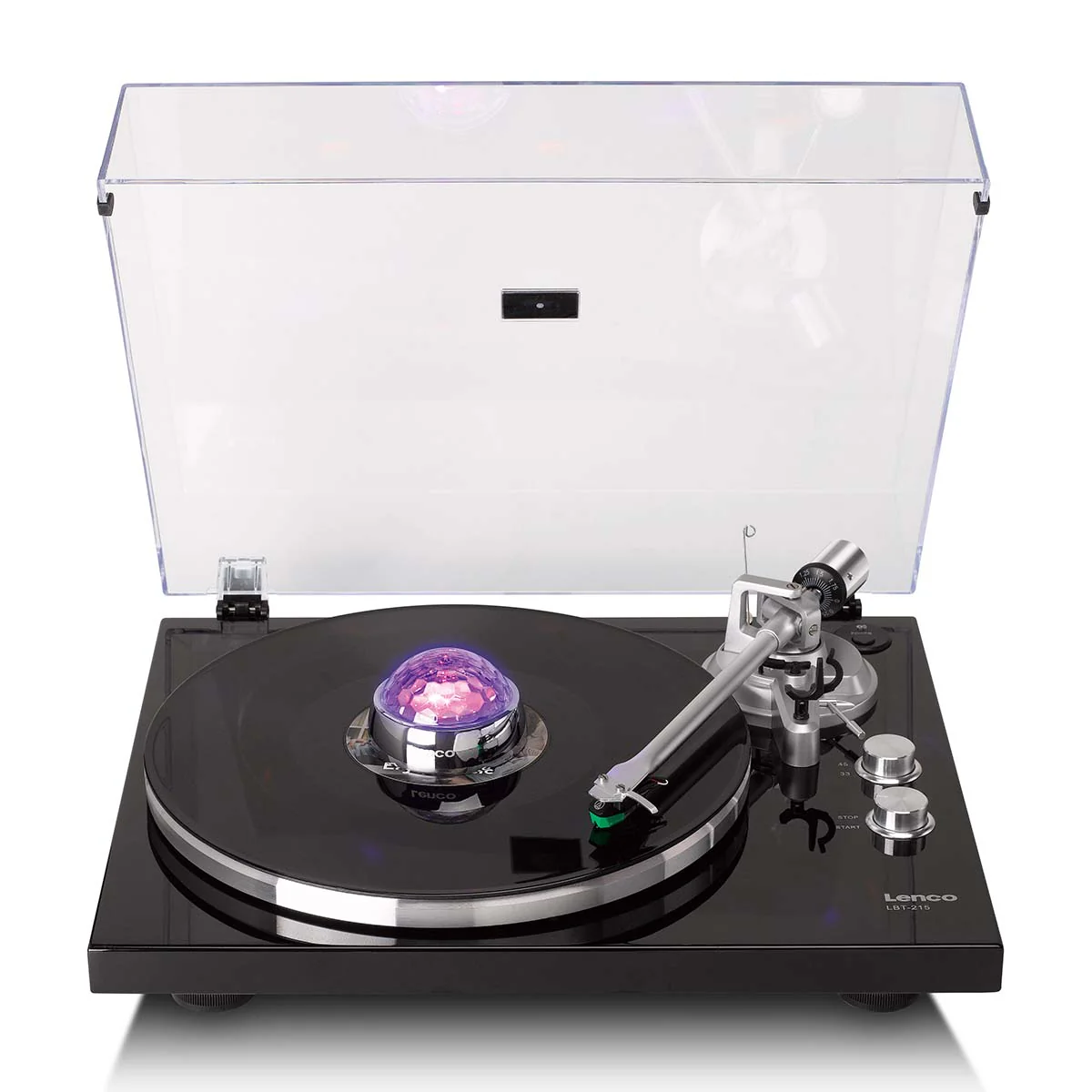 LENCO TTA-080SI - Platenstabilisator met RGB lichteffecten - Platenspeler aandrukgewicht 250g en discobal in één - Zilver - Image 3
