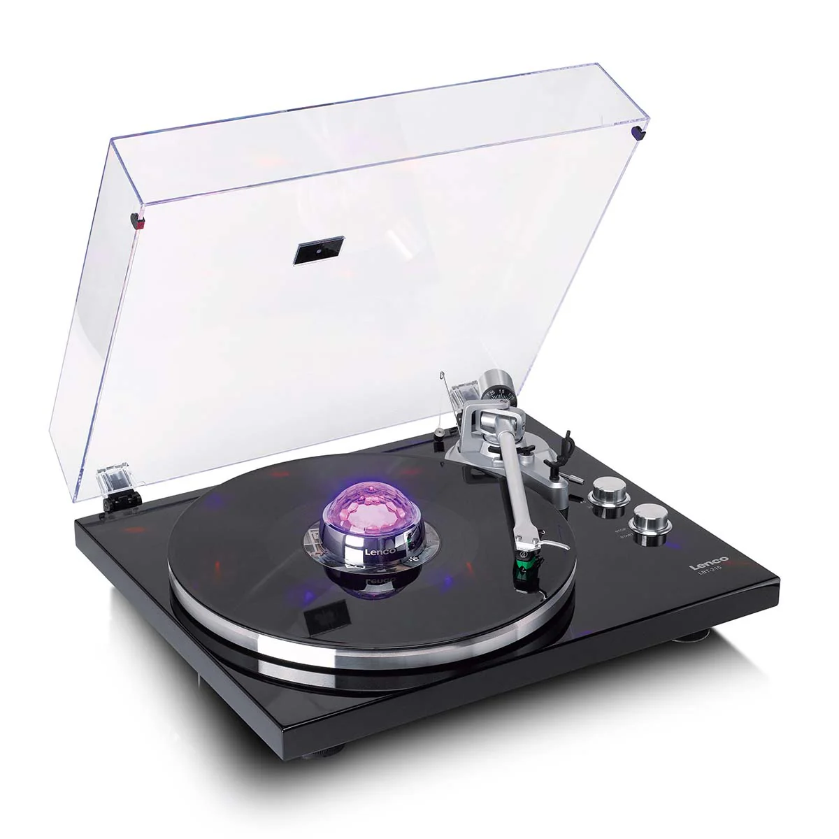 LENCO TTA-080SI - Platenstabilisator met RGB lichteffecten - Platenspeler aandrukgewicht 250g en discobal in één - Zilver - Image 6